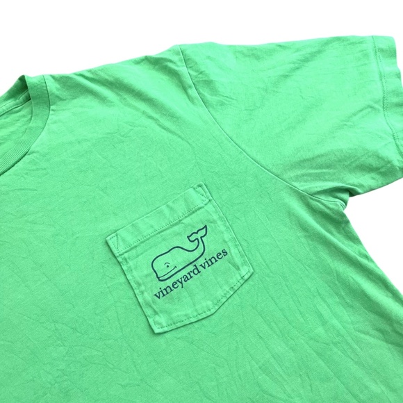 Mens Vineyard Vines Whale Sailboat Green Short Sleeve Pocket T-Shirt Size Medium - Picture 4 of 5
